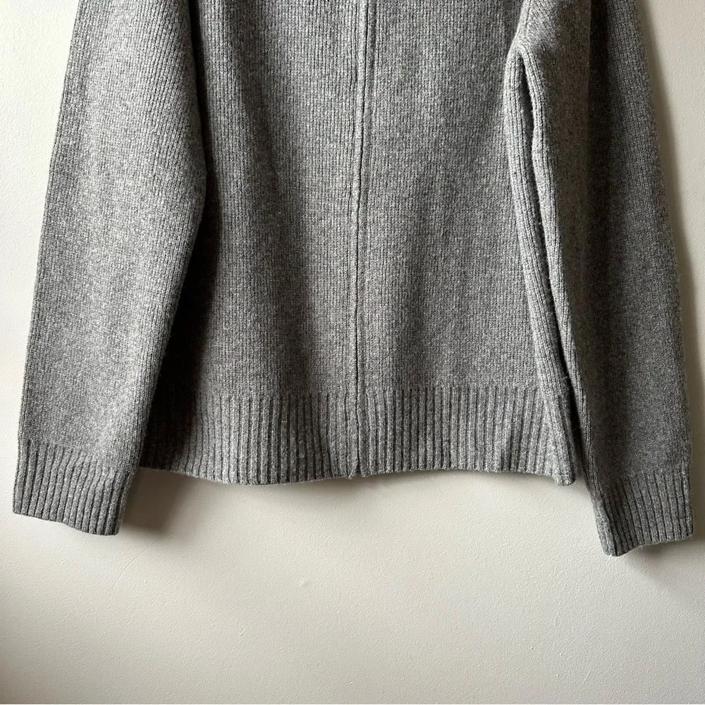 J. Crew Men's Lambs Wool Gray Full-Zip Mock Neck Minimalist Sweater Size XL